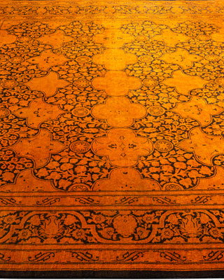 Contemporary Hand-Knotted Overdyed Gold Square Area Rug 6' 1" x 6' 1"