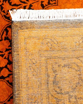 Contemporary Hand-Knotted Overdyed Gold Square Area Rug 6' 1" x 6' 1"