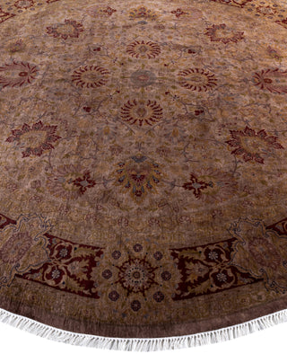 Overdyed Hand-Knotted Wool Modern-Contemporary Brown Area Rug 8' 1" x 8' 1"