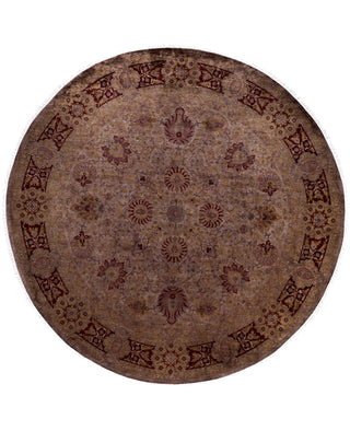 Overdyed Hand-Knotted Wool Modern-Contemporary Brown Area Rug 8' 1" x 8' 1"
