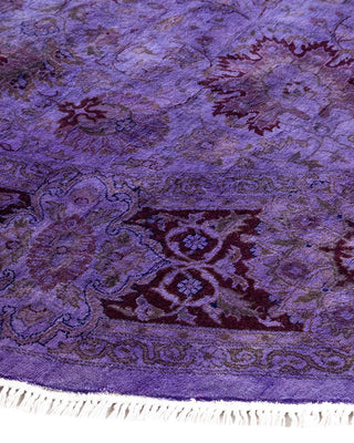 Fine Vibrance, One-of-a-Kind Hand-Knotted Area Rug - Purple, 6' 1" x 6' 1" - Solo Rugs