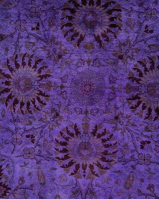 Fine Vibrance, One-of-a-Kind Hand-Knotted Area Rug - Purple, 6' 1" x 6' 1" - Solo Rugs