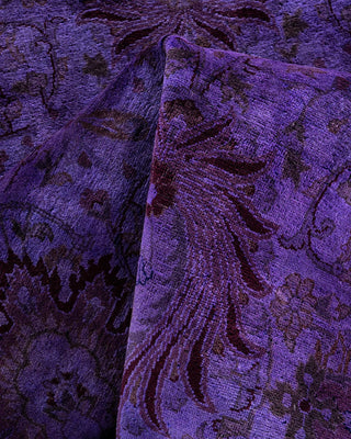 Fine Vibrance, One-of-a-Kind Hand-Knotted Area Rug - Purple, 6' 1" x 6' 1" - Solo Rugs