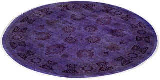 Fine Vibrance, One-of-a-Kind Hand-Knotted Area Rug - Purple, 6' 1" x 6' 1" - Solo Rugs