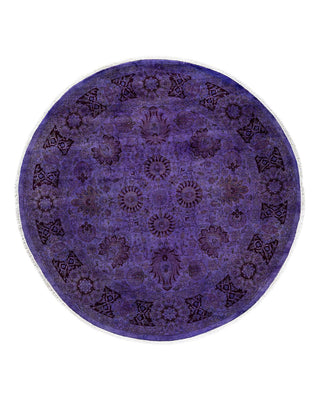 Fine Vibrance, One-of-a-Kind Hand-Knotted Area Rug - Purple, 6' 1" x 6' 1" - Solo Rugs