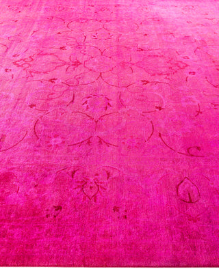 Overdyed One-of-a-Kind Wool Pink Area Rug 9' 1" x 12' 1"