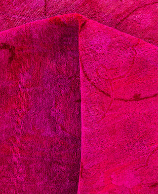 Overdyed One-of-a-Kind Wool Pink Area Rug 9' 1" x 12' 1"
