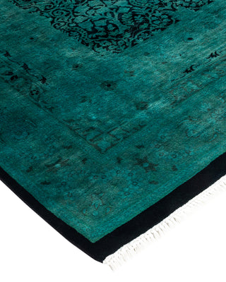 Modern Overdyed Hand Knotted Wool Blue Area Rug 6' 1" x 12' 0"