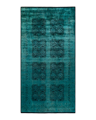 Contemporary Fine Vibrance Blue Wool Area Rug 6' 1" x 12' 0"