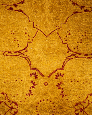 Contemporary Hand Knotted Overdyed Gold Area Rug 6' 2" x 12' 7"