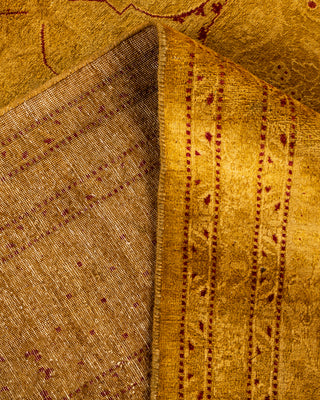 Contemporary Hand Knotted Overdyed Gold Area Rug 6' 2" x 12' 7"