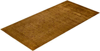 Contemporary Hand Knotted Overdyed Gold Area Rug 6' 2" x 12' 7"