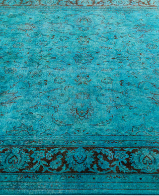 Overdyed Hand-Knotted Wool Modern-Contemporary Green Area Rug 6' 3" x 9' 1"