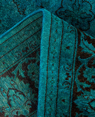 Overdyed Hand-Knotted Wool Modern-Contemporary Green Area Rug 6' 3" x 9' 1"