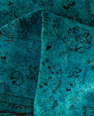 Overdyed Hand-Knotted Wool Modern-Contemporary Green Area Rug 6' 3" x 9' 1"