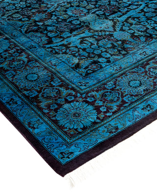 Contemporary Hand Knotted Overdyed Black Area Rug 6' 2" x 8' 2"