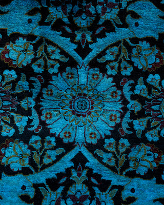 Contemporary Hand Knotted Overdyed Black Area Rug 6' 2" x 8' 2"