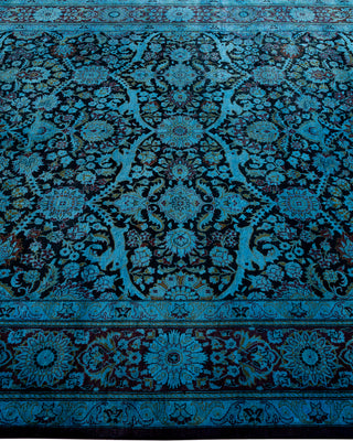 Contemporary Hand Knotted Overdyed Black Area Rug 6' 2" x 8' 2"