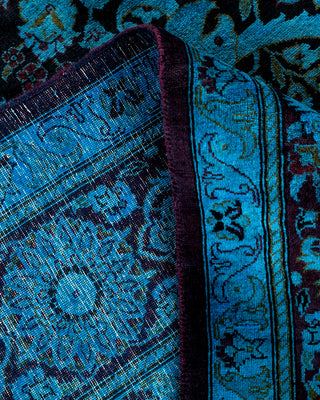 Contemporary Hand Knotted Overdyed Black Area Rug 6' 2" x 8' 2"