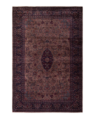 Contemporary Fine Vibrance Brown Wool Area Rug 6' 2" x 9' 3"