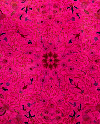 Overdyed One-of-a-Kind Wool Pink Round Area Rug 3' 1" x 3' 1"