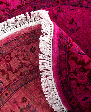 Overdyed One-of-a-Kind Wool Pink Round Area Rug 3' 1" x 3' 1"