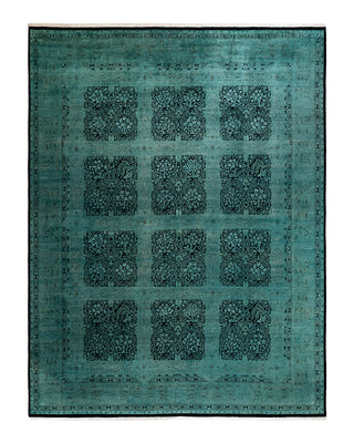 Contemporary Fine Vibrance Green Wool Area Rug 9' 2" x 12' 2"