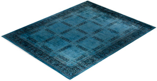 Modern Overdyed Hand Knotted Wool Blue Area Rug 9' 2" x 11' 8"