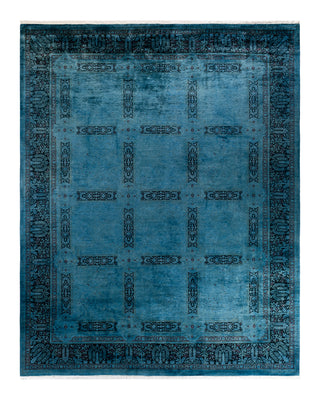 Contemporary Fine Vibrance Blue Wool Area Rug 9' 2" x 11' 8"