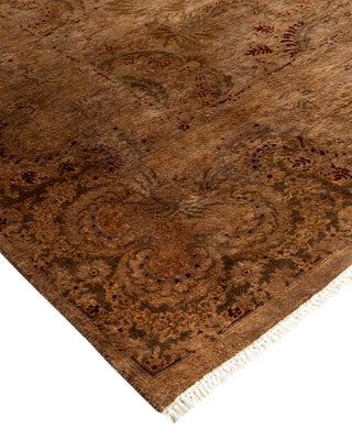 Modern Overdyed Hand Knotted Wool Beige Area Rug 6' 1" x 9' 1"
