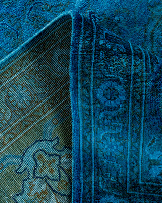 Contemporary Fine Vibrance Blue Wool Area Rug - 8' 1" x 9' 10"