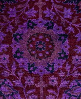 Overdyed One-of-a-Kind Wool Purple Area Rug 8' 1" x 17' 4"