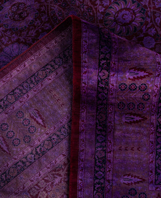 Overdyed One-of-a-Kind Wool Purple Area Rug 8' 1" x 17' 4"