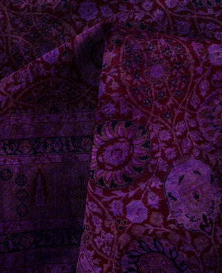 Overdyed One-of-a-Kind Wool Purple Area Rug 8' 1" x 17' 4"