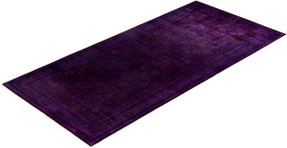 Overdyed One-of-a-Kind Wool Purple Area Rug 8' 1" x 17' 4"