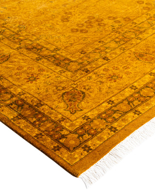 Overdyed Hand-Knotted Wool Modern-Contemporary Gold Area Rug 8' 1" x 10' 1"