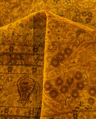 Overdyed Hand-Knotted Wool Modern-Contemporary Gold Area Rug 8' 1" x 10' 1"