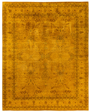 Overdyed Hand-Knotted Wool Modern-Contemporary Gold Area Rug 8' 1" x 10' 1"