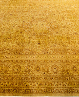 Contemporary Overdyed Wool Hand Knotted Yellow Area Rug 8' 1" x 10' 5"