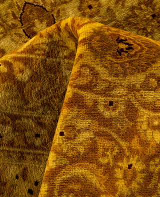 Contemporary Overdyed Wool Hand Knotted Yellow Area Rug 8' 1" x 10' 5"