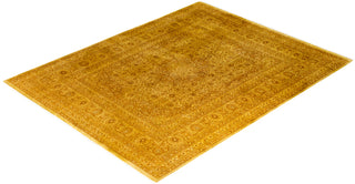 Contemporary Overdyed Wool Hand Knotted Yellow Area Rug 8' 1" x 10' 5"