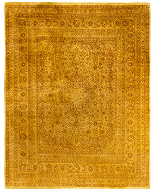 Contemporary Overdyed Wool Hand Knotted Yellow Area Rug 8' 1" x 10' 5"