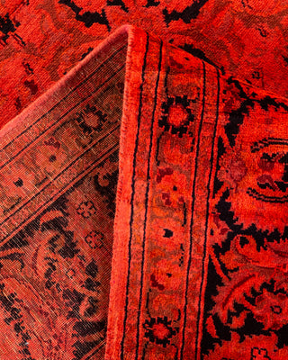 Contemporary Hand-Knotted Overdyed Red Area Rug 6' 1" x 9' 4"