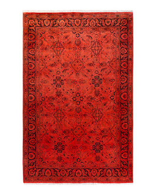 Modern Fine Vibrance Red Area Rug 6' 1" x 9' 4"