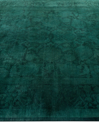Contemporary Overdyed Wool Hand Knotted Green Area Rug 6' 0" x 8' 9"