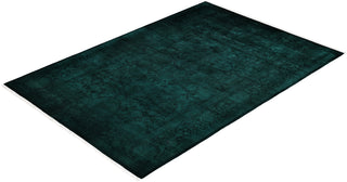 Contemporary Overdyed Wool Hand Knotted Green Area Rug 6' 0" x 8' 9"