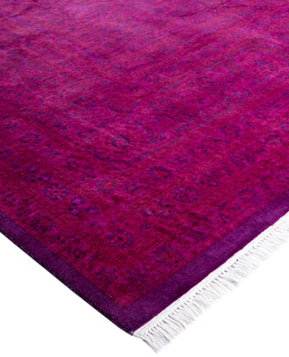 Overdyed Hand-Knotted Wool Modern-Contemporary Purple Area Rug 8' 2" x 11' 2"