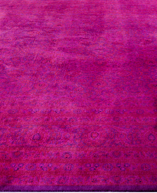 Overdyed Hand-Knotted Wool Modern-Contemporary Purple Area Rug 8' 2" x 11' 2"
