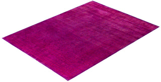 Overdyed Hand-Knotted Wool Modern-Contemporary Purple Area Rug 8' 2" x 11' 2"