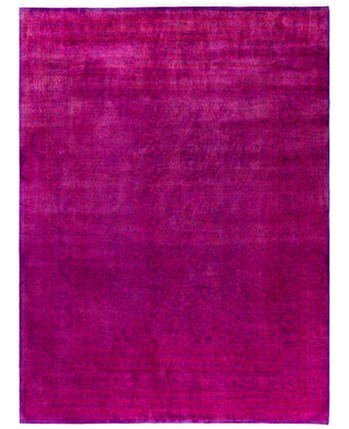 Overdyed Hand-Knotted Wool Modern-Contemporary Purple Area Rug 8' 2" x 11' 2"